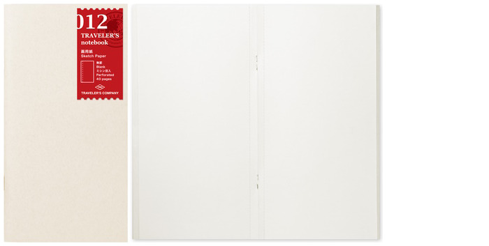 Traveler's Company Notebook refill, Notebook Refill series White (Plain - Sketch, 110mm x 210mm)