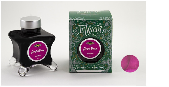 Bouteille d'encre Diamine, série Inkvent Green Edition Encre Jingle Berry (50ml)