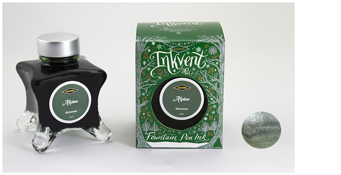 Bouteille d'encre Diamine, série Inkvent Green Edition Encre Alpine (50ml)