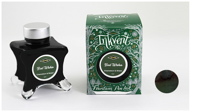 Bouteille d'encre Diamine, série Inkvent Green Edition Encre Best Wishes (50ml)