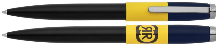 Stylo bille Cerruti 1881, série Brick Noir, jaune & marine