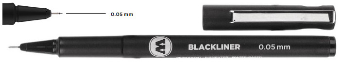 Stylo feutre Molotow, série Blackliner Encre noire (0.05 mm)