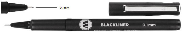 Stylo feutre Molotow, série Blackliner Encre noire (0.1 mm)
