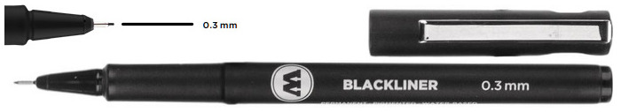 Stylo feutre Molotow, série Blackliner Encre noire (0.3 mm)