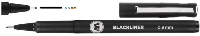 Stylo feutre Molotow, série Blackliner Encre noire (0.9 mm)