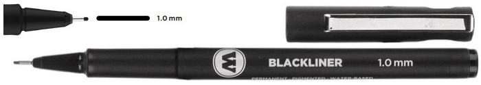 Stylo feutre Molotow, série Blackliner Encre noire (1.0 mm)
