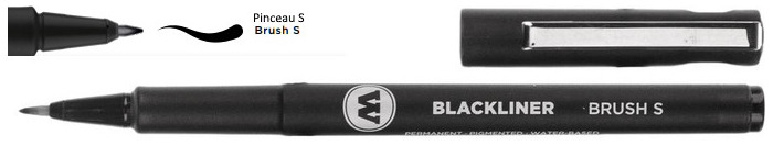 Stylo feutre Molotow, série Blackliner Encre noire (Pinceau S)