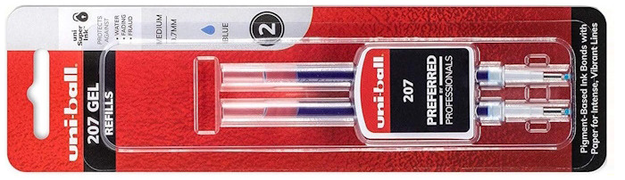 Recharge gel Uni-Ball, série Recharge & encre Encre bleue (Signo RT 207 - 2/Paquet)