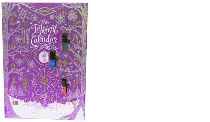 Ensemble de bouteilles d'encre Diamine, série Inkvent Calendar 2023 - Purple Edition