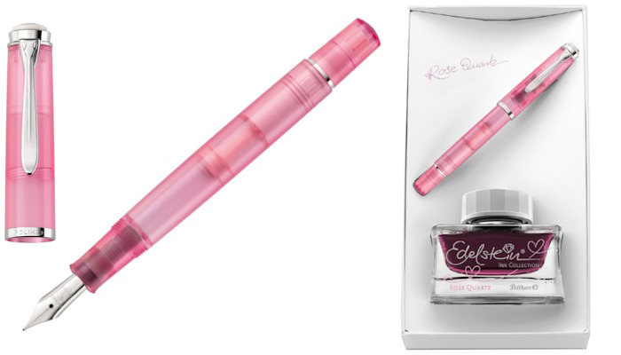 Pelikan Fountain pen set, Classic 205 Rose Quartz Special Edition series - with ink bottle