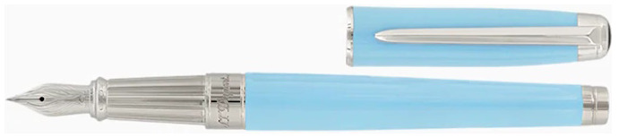 Dupont, S.T. Fountain pen, Line D Eternity (Large) series Turquoise & Palladium