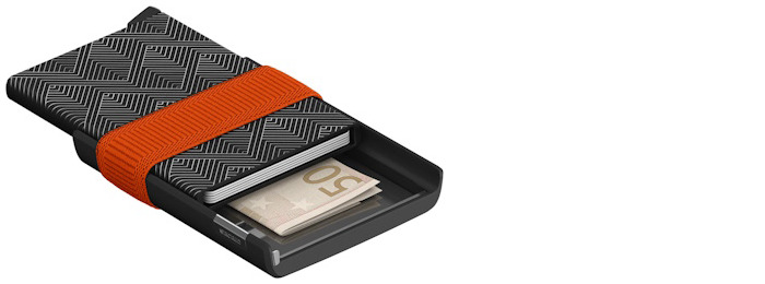 Porte-cartes Secrid, série Cardslide Noir & Orange (Constructure)