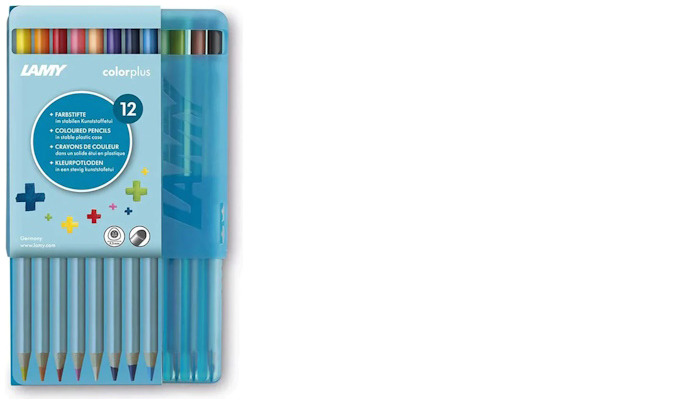 Ensemble de crayons de couleur Lamy, série Colorplus - Boîte en plastique de 12 crayons
