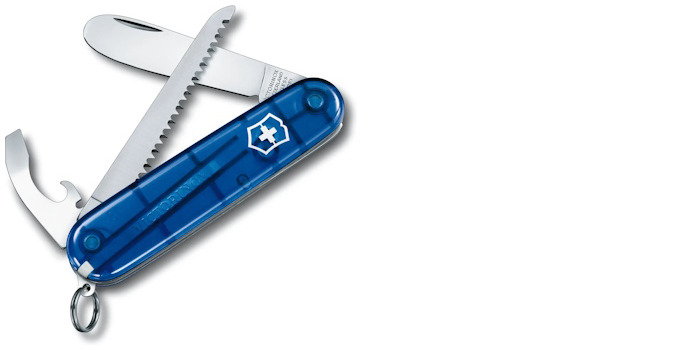 Couteau Victorinox, série Moyens couteaux de poche Bleu translucide (My First Victorinox H)