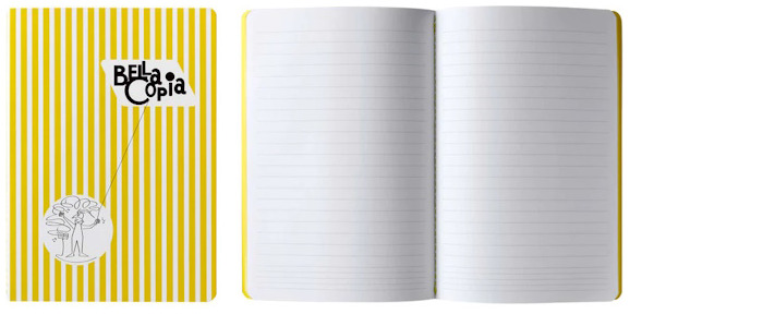 PdiPigna Notebook (A6), Bella Copia series Yellow (Ruled, 105mm x 148mm)