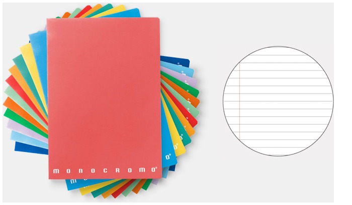 PdiPigna Notebook, Monocromo series Varied colors* - sold individually (Ruled, 206mm x 296mm)