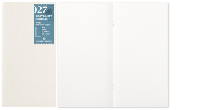 Recharge de carnet Traveler's Company, série Notebook Refill Blanc (Uni, 110mm x 210mm)