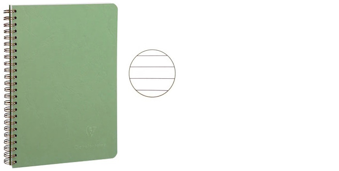 Clairefontaine (A5) Wirebound Notebook, Age Bag series Green (148 mm x 210 mm, lined)