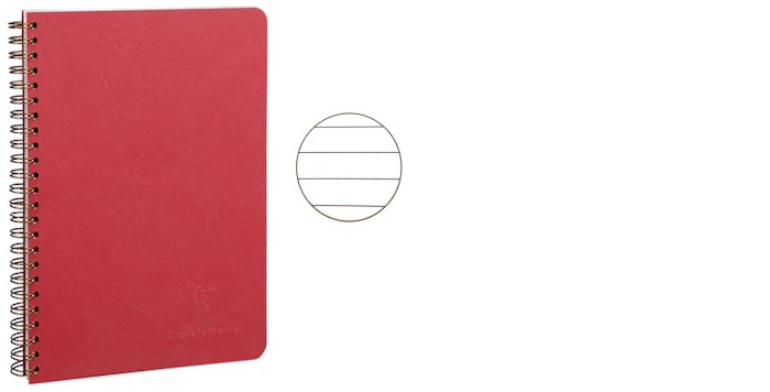 Clairefontaine (A5) Wirebound Notebook, Age Bag series Red (148 mm x 210 mm, lined)