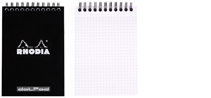 Rhodia Note pad, Basics series Black (#13-Wirebound-Dot grid)