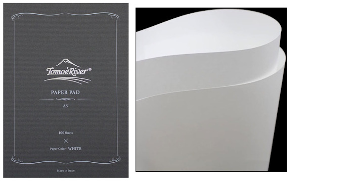 Bloc-notes (A5) Tomoe River, série Paper Pad Blanc (Uni, 148mm x 210mm)