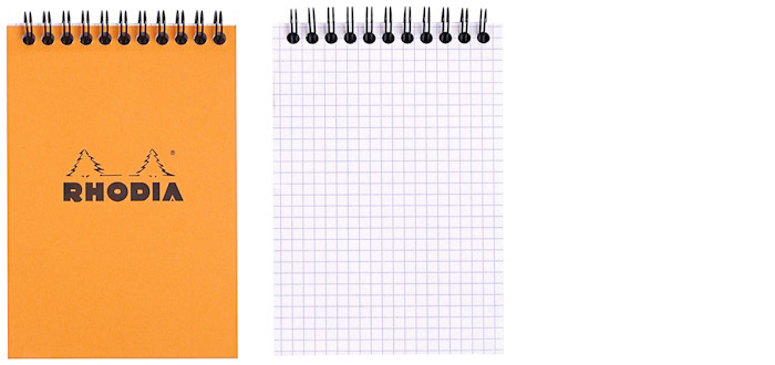 Rhodia Note pad, Basics series Orange (#13-Wirebound-Squared grid)