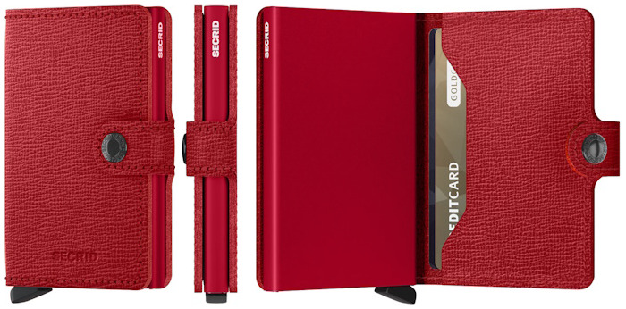 Secrid Card case, Miniwallet Crisple series Red (Lipstick)