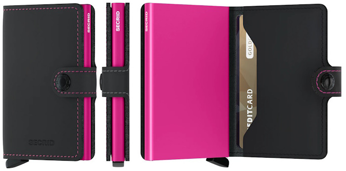 Secrid Card case, Miniwallet Matte series Black & Fuchsia