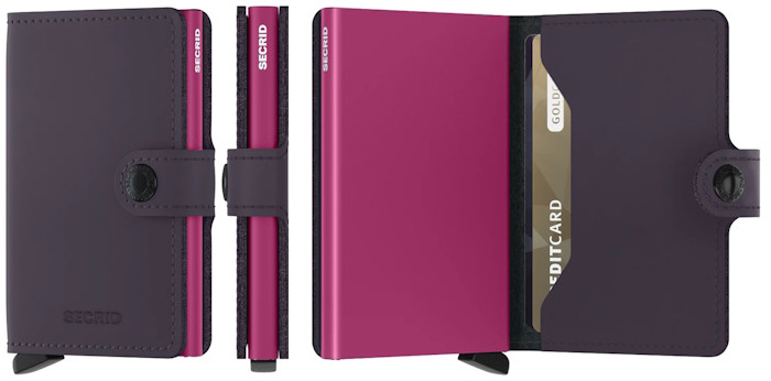 Secrid Card case, Miniwallet Matte series Dark Purple-Fuchsia