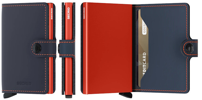 Secrid Card case, Miniwallet Matte series Night Blue & Orange