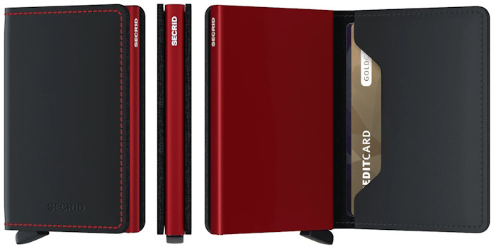 Secrid Card case, Slimwallet Matte series Black & Red