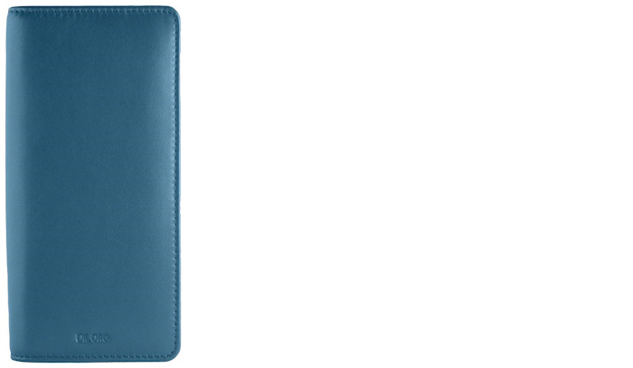 Étui pour stylo DiLoro, série Zippered Leather Pen Holder (3-4 pens) Bleu sololio