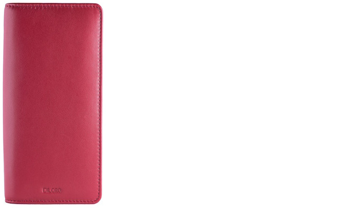 Étui pour stylo DiLoro, série Zippered Leather Pen Holder (3-4 pens) Rouge vénitien