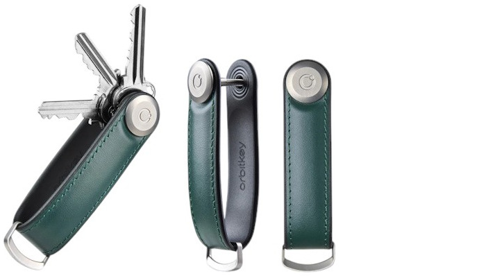 Orbitkey Key organizer, Hybrid Leather series Dark green (Pine Green)