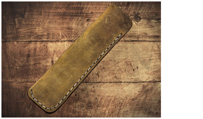 Étui pour stylo Galen Leather Co., série Leather Single Pen Case Brun Crazy Horse