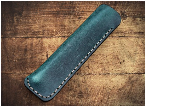 Étui pour stylo Galen Leather Co., série Leather Single Pen Case Vert forêt Crazy Horse