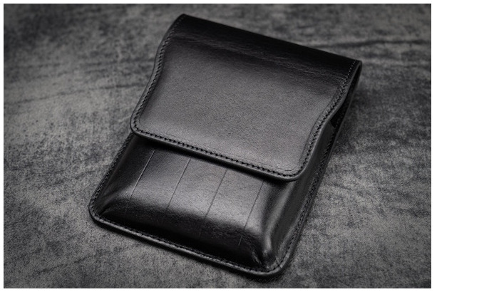 Étui pour stylo Galen Leather Co., série Leather Flap Pen Case (5) Noir