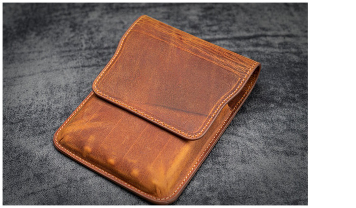Étui pour stylo Galen Leather Co., série Leather Flap Pen Case (5) Brun Crazy Horse 