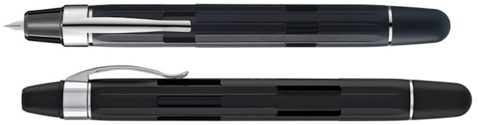Stylo plume Nahvalur, série Eclipse Noir Argent 