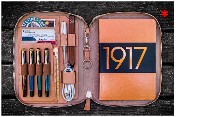 Étui Galen Leather Co., série Leather Zippered A5 Notebook Folio Non teint
