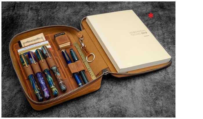 Étui Galen Leather Co., série Expansi-Folio Leather Wide A5 Zip Brun Crazy Horse 