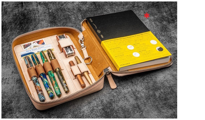 Étui Galen Leather Co., série Expansi-Folio Leather Wide A5 Zip Non teint 