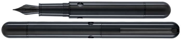 Stylo plume Nahvalur, série Nautilus Ti Black (Pointe acier inoxydable)