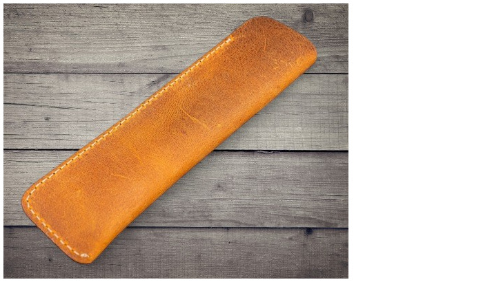 Étui pour stylo Galen Leather Co., série Leather Single Pen Sleeve Brun Crazy Horse 