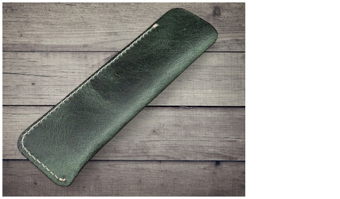 Étui pour stylo Galen Leather Co., série Leather Single Pen Sleeve Vert forêt Crazy Horse 
