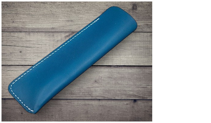 Étui pour stylo Galen Leather Co., série Leather Single Pen Sleeve Bleu Océan Crazy Horse 