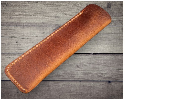 Étui pour stylo Galen Leather Co., série Leather Single Pen Sleeve Tan Crazy Horse 