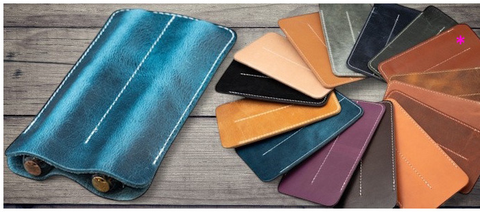 Étui pour stylo Galen Leather Co., série Leather Double Pen Sleeve Brun