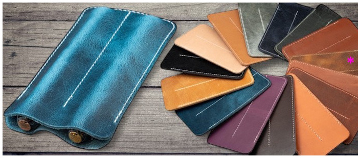 Étui pour stylo Galen Leather Co., série Leather Double Pen Sleeve Brun Crazy Horse