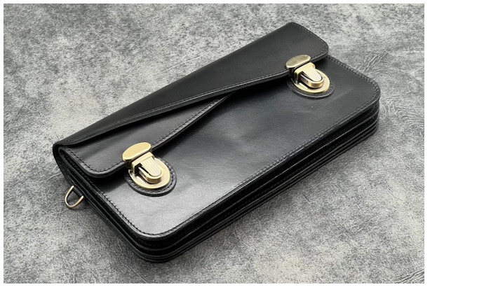Sac Galen Leather Co., série Leather Accordion Noir 